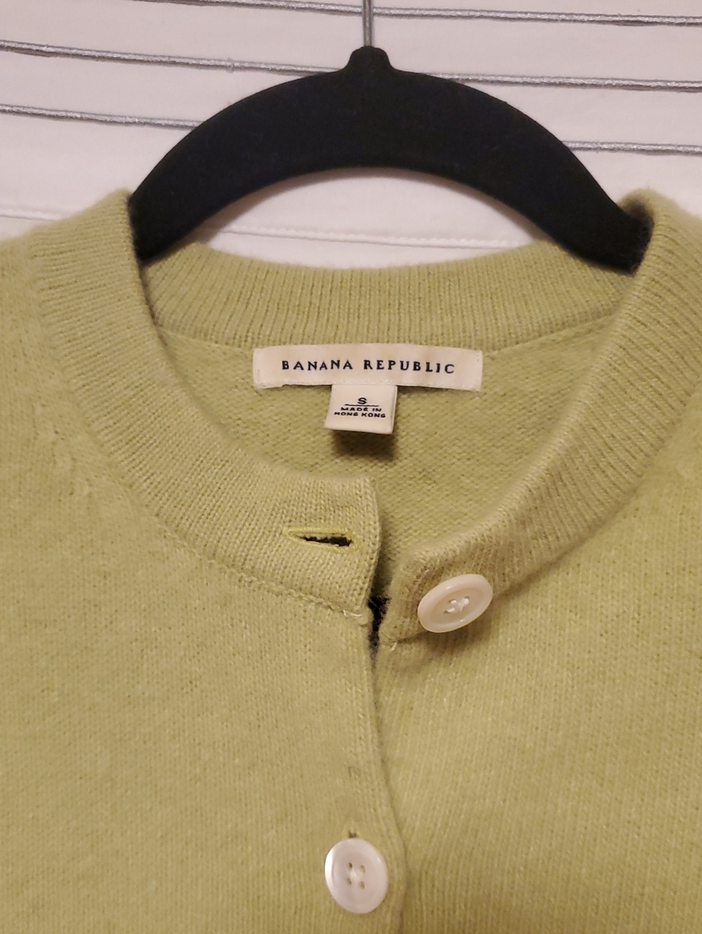 Banana Republic Womens Cashmere Angora Green Buttoned Cardigan Small - Picture 3 of 4